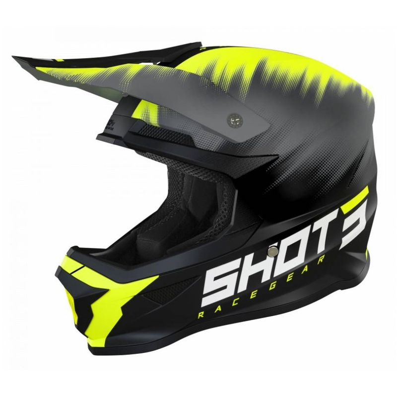 Kinder Motocross Helm Shot Furious Versus grau-fluo gelb Ausverkauf