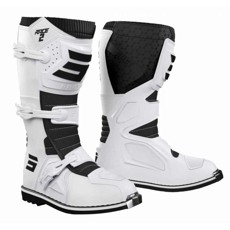 Kinder-Motorradstiefel Shot Race 2 Weiß Ausverkauf