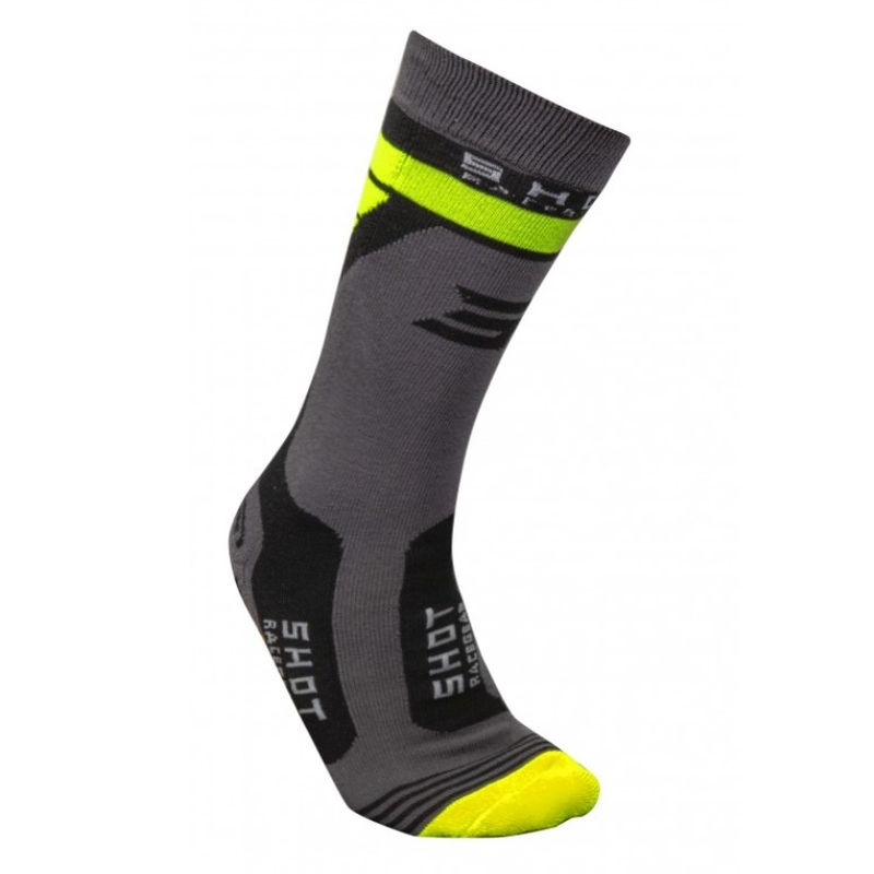 Socken Shot Race 2.0 grau-fluo gelb