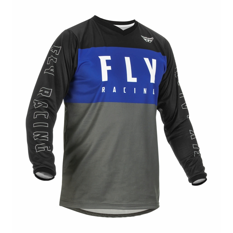 Motocross-Trikot FLY Racing F-16 2022 grau-schwarz-blau