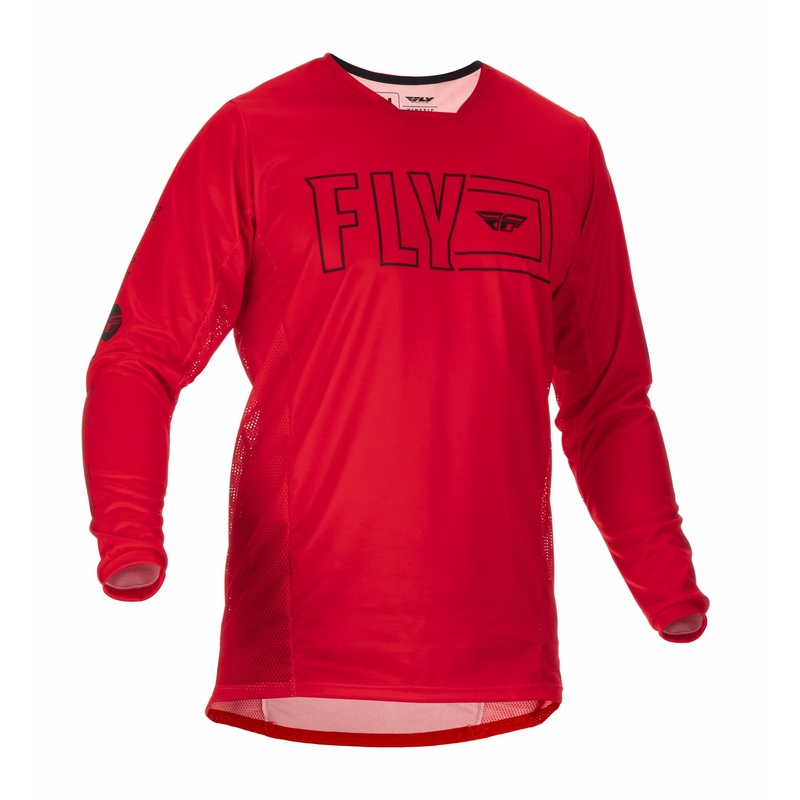 Motocross Trikot FLY Racing Kinetic Fuel 2022 rot und schwarz Ausverkauf