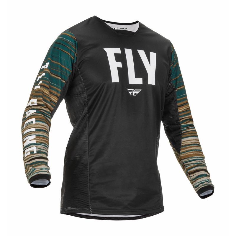 Motocross Trikot FLY Racing Kinetic Wawe 2022 schwarz-grün