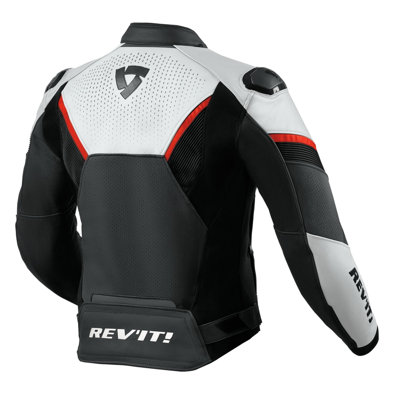 Revit Matador schwarz-weiß-fluorrote Motorradjacke Ausverkauf