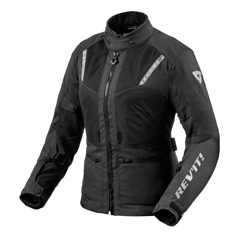 Damen-Motorradjacke Revit Levante 2 H2O schwarz