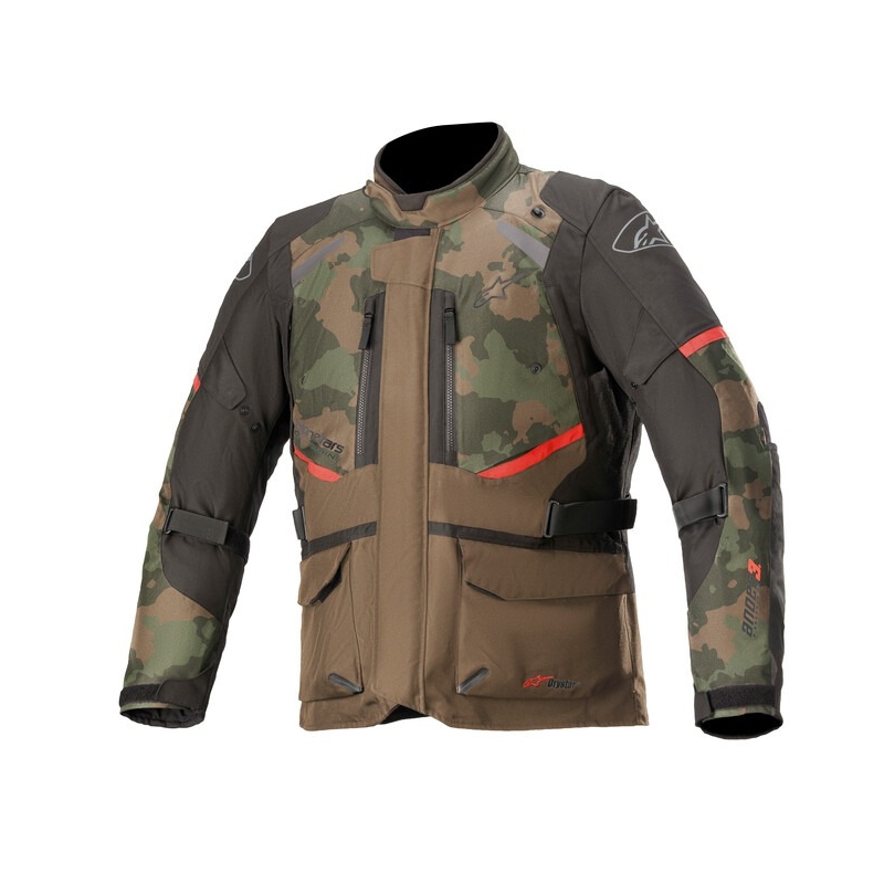 Alpinestars Andes Drystar camo grün-schwarz-rot Motorradjacke Ausverkauf