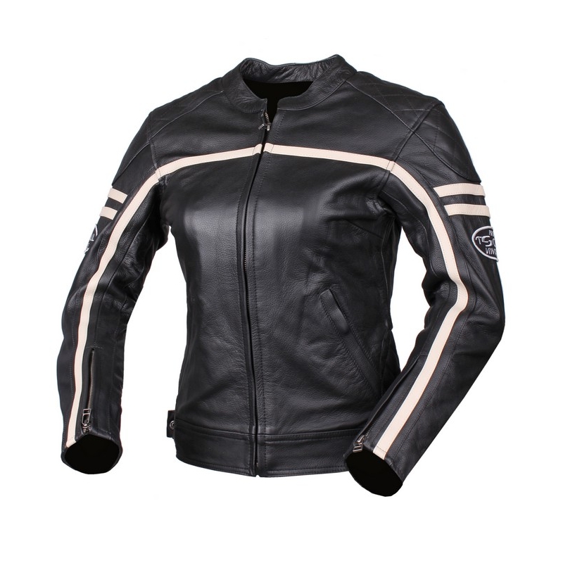 Damen Motorradjacke Tschul 635 schwarz und beige Ausverkauf