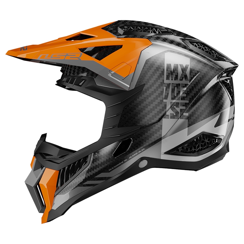 Motocross Helm LS2 MX703 X-Force Victory Titanium schwarz-orange