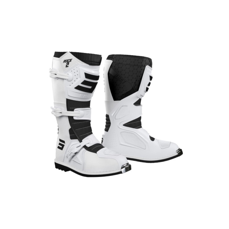 Shot Race 2 Schwarz-Weiß-Motorradstiefel