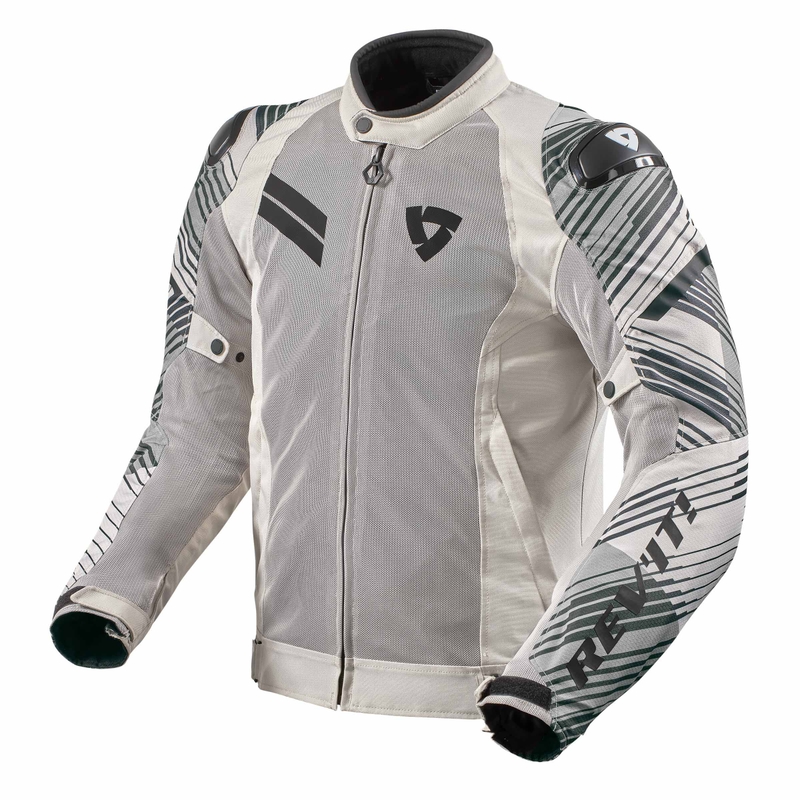 Revit Apex Air H2O hellgrau-schwarze Motorradjacke Ausverkauf