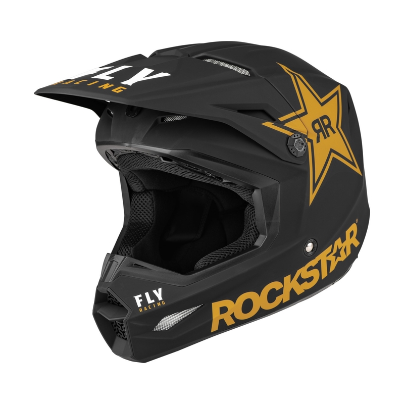 Motocross Helm FLY Racing Kinetic Rockstar schwarz-gold
