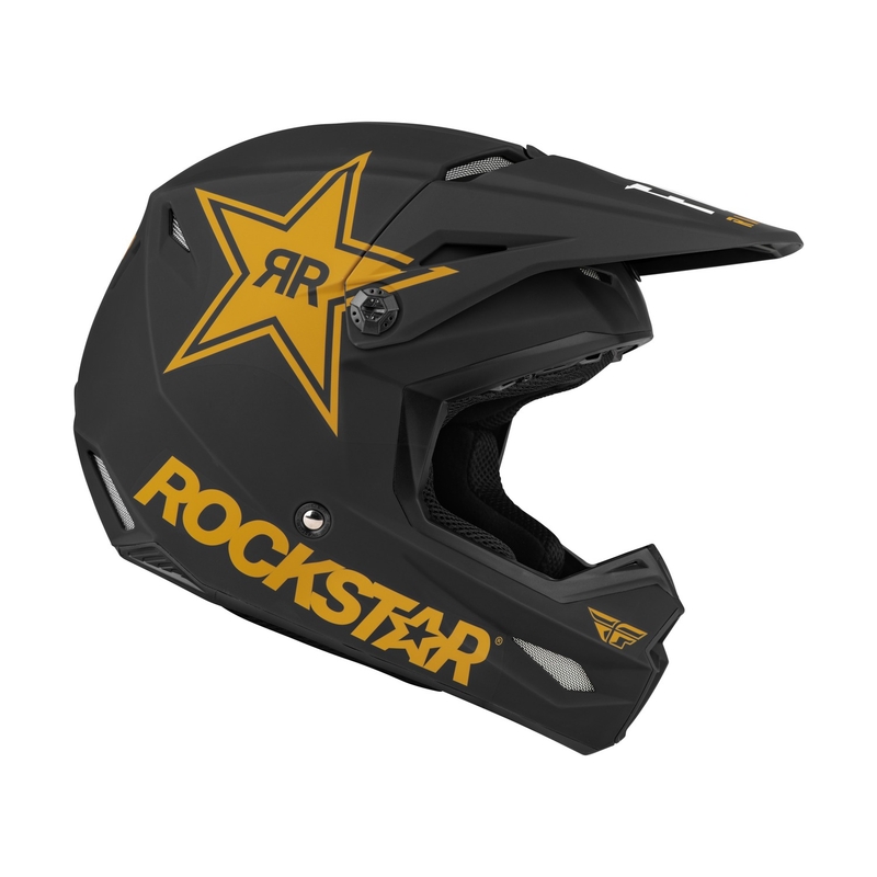 Motocross Helm FLY Racing Kinetic Rockstar schwarz-gold