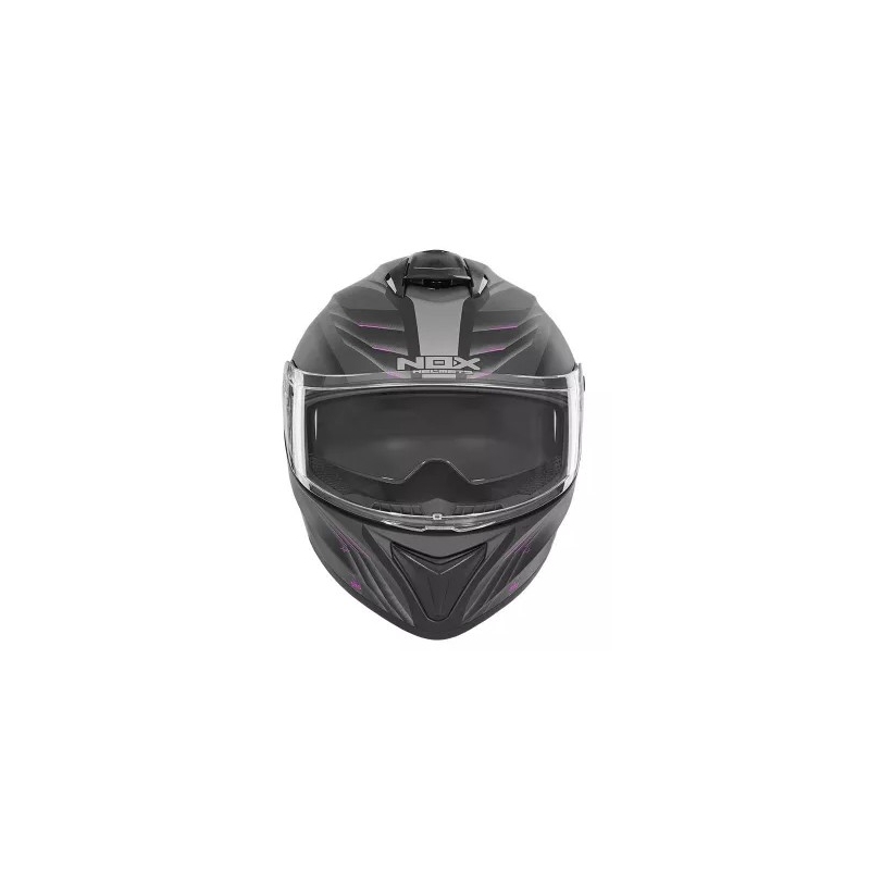 Integral Motorradhelm NOX N918 Upside schwarz-grau-rosa