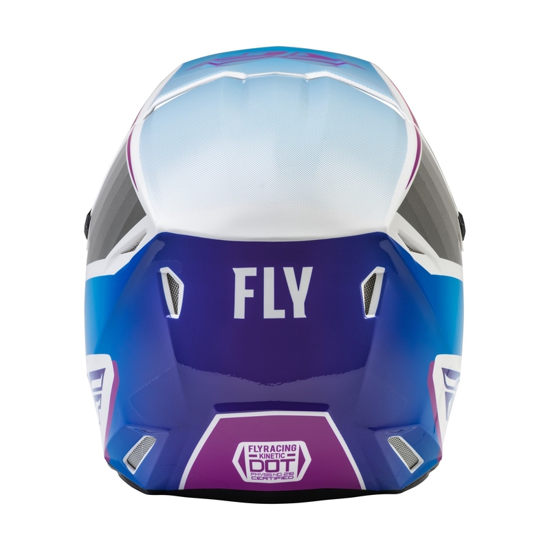 Motocross-Helm FLY Racing Kinetic Drift rosa-weiß-blau