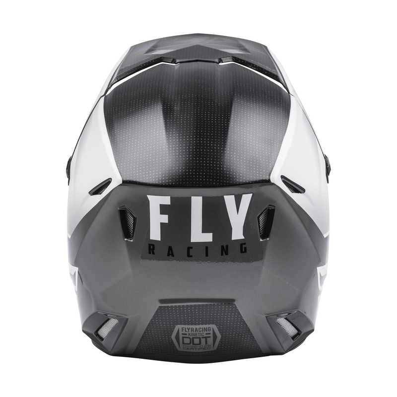 Motocross-Helm FLY Racing Kinetic Straight Schwarz und Weiß Ausverkauf