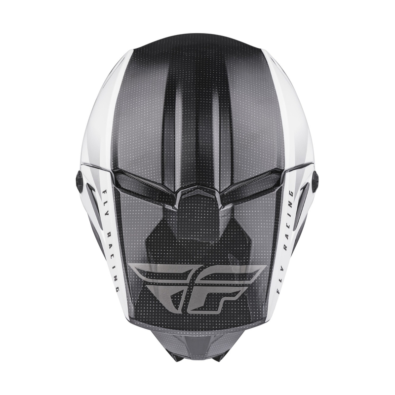 Motocross-Helm FLY Racing Kinetic Straight Schwarz und Weiß Ausverkauf