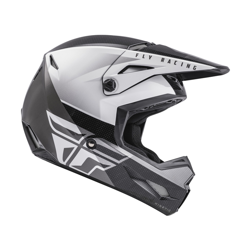 Motocross-Helm FLY Racing Kinetic Straight Schwarz und Weiß Ausverkauf