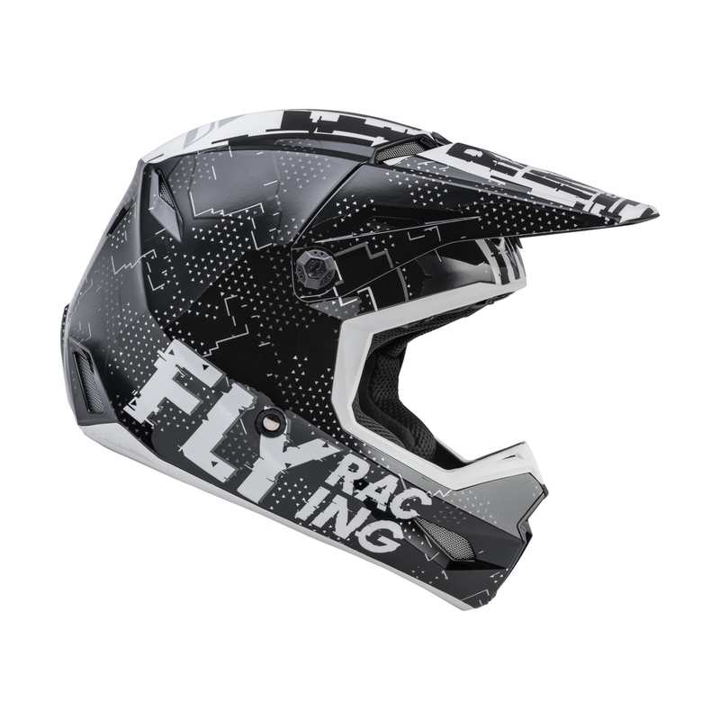 Kinder Motocross Helm FLY Racing Kinetic Scan schwarz und weiß
