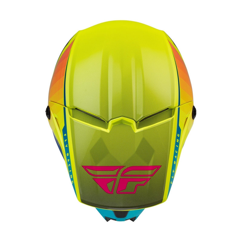 Kinder Motocross Helm FLY Racing Kinetic Drift blau-fluo gelb-grau