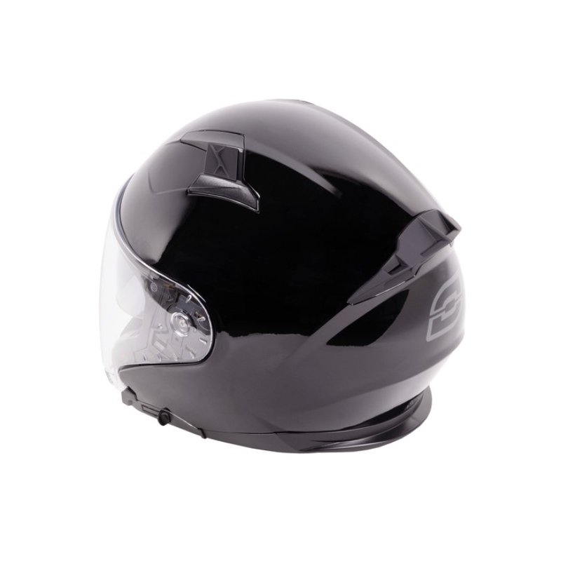 Ozone Square Open Motorradhelm Schwarz Glanz