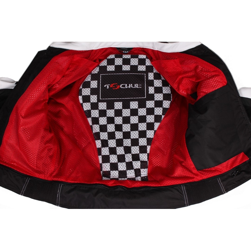 Damen Jacke Tschul 736 schwarz-weiß-rot Ausverkauf