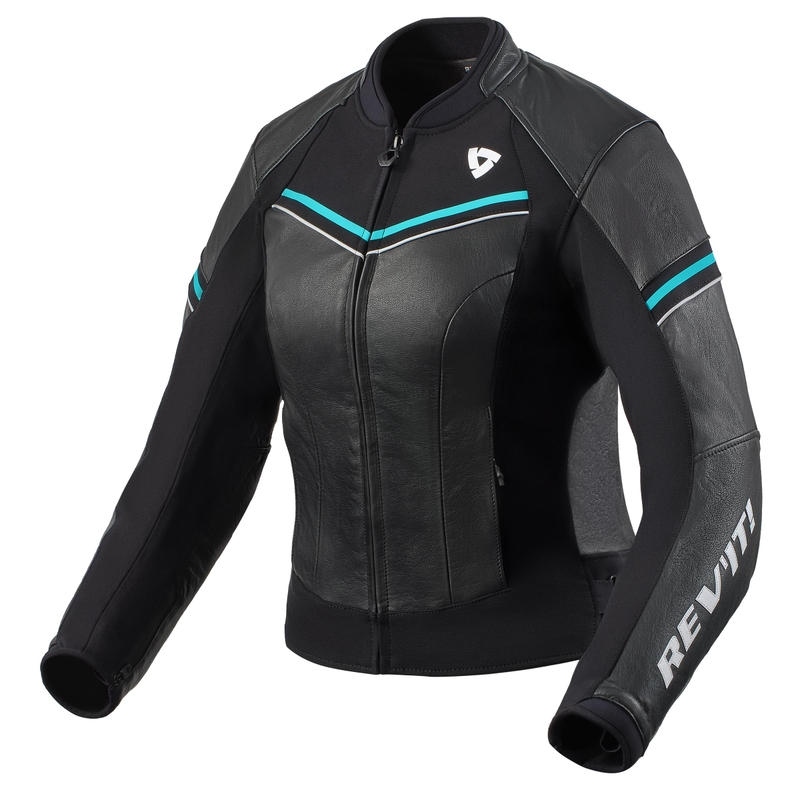 Revit Median Motorradjacke für Frauen in Schwarz und Türkis Ausverkauf