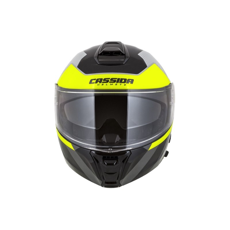 Cassida Modulo 2.0 Profil Motorradhelm weiß-grau-schwarz-fluo gelb
