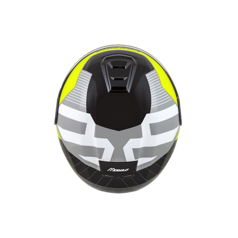 Cassida Modulo 2.0 Profil Motorradhelm weiß-grau-schwarz-fluo gelb