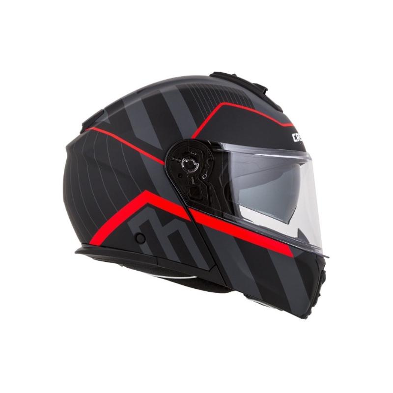 Cassida Modulo 2.0 Profil rot-grau-schwarzer Motorradhelm zum Aufklappen