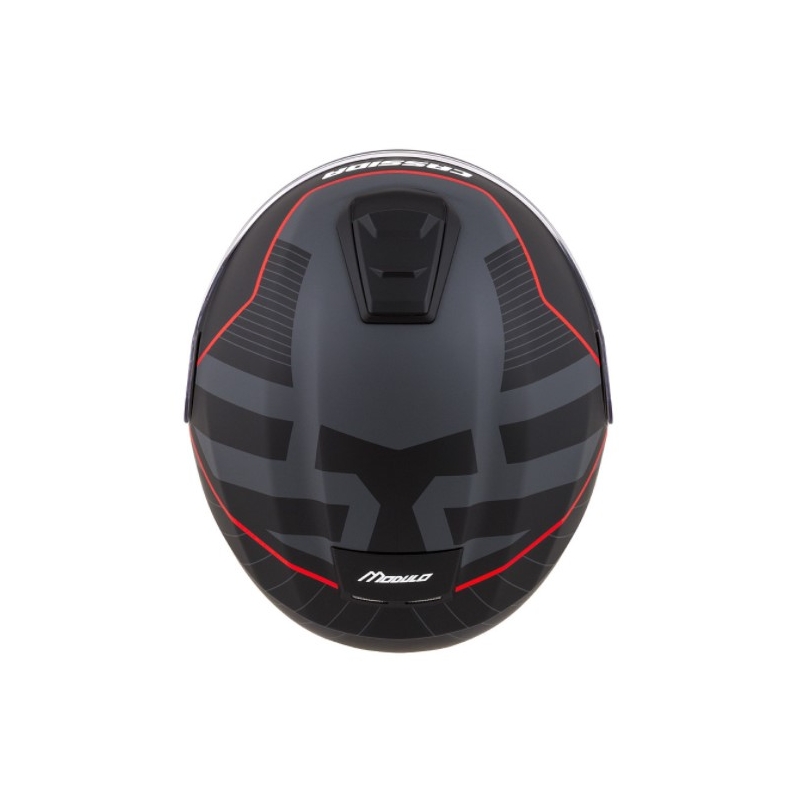 Cassida Modulo 2.0 Profil rot-grau-schwarzer Motorradhelm zum Aufklappen
