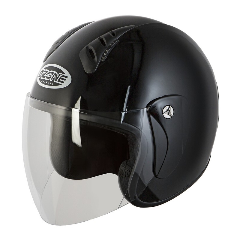 Offener Motorradhelm Ozone HY-818 schwarz glänzend - II. Qualität