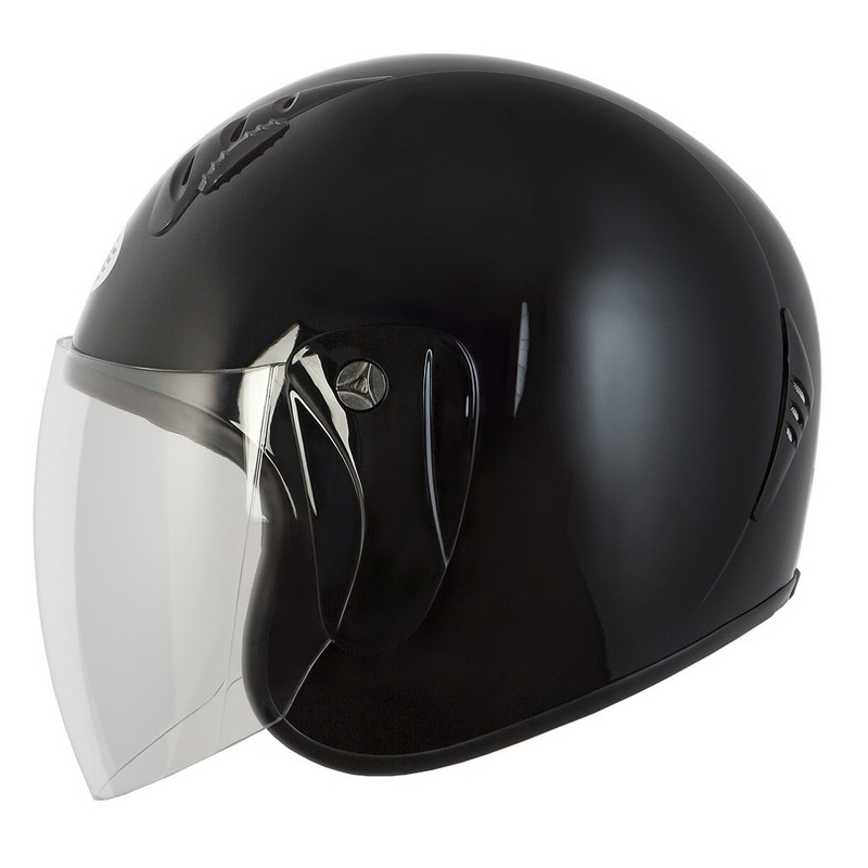 Offener Motorradhelm Ozone HY-818 schwarz glänzend - II. Qualität