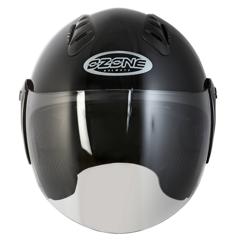 Offener Motorradhelm Ozone HY-818 schwarz glänzend - II. Qualität