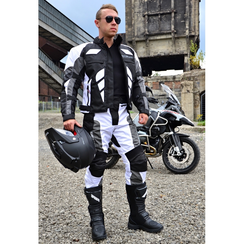 RSA Greby schwarz-weißer Motorrad-Overall für Herren Ausverkauf