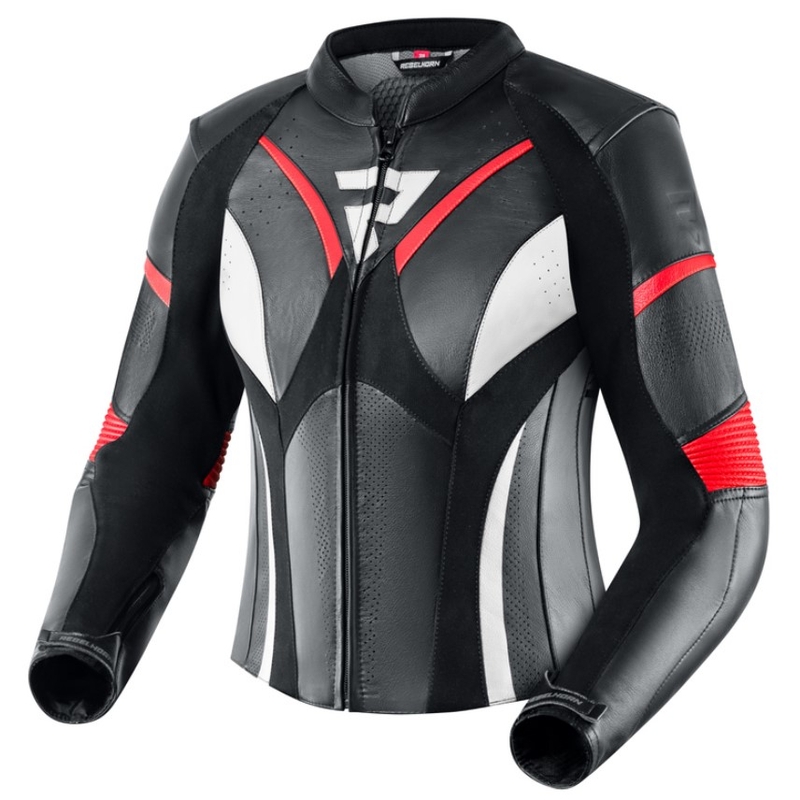 Women's Rebelhorn Rebel Schwarz-Weiß-Fluo Rot Motorradjacke
