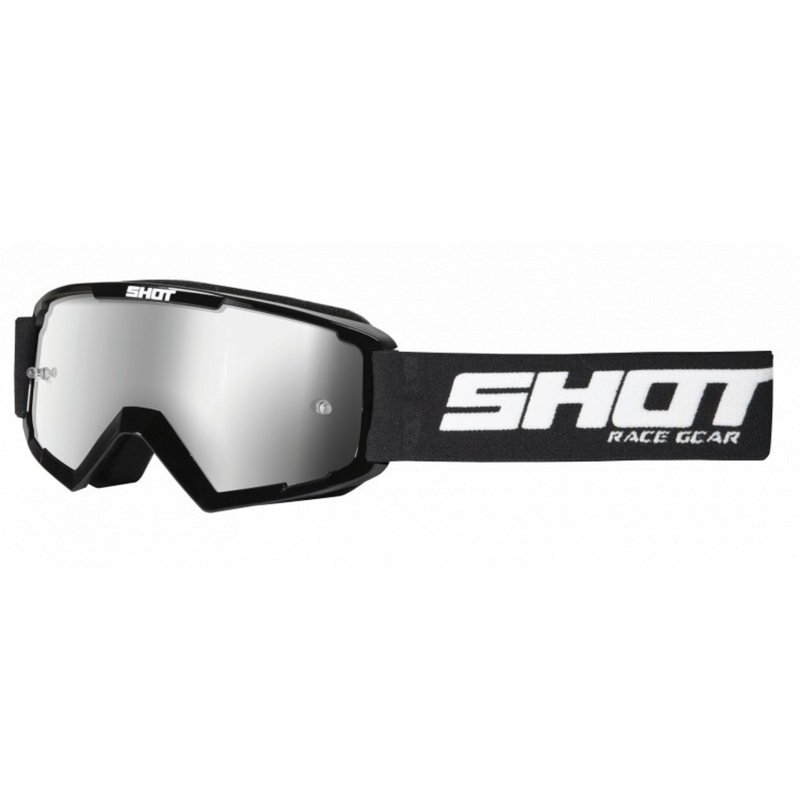 Kinder-Motocrossbrille Shot Rocket schwarz (silbernes Plexiglas)