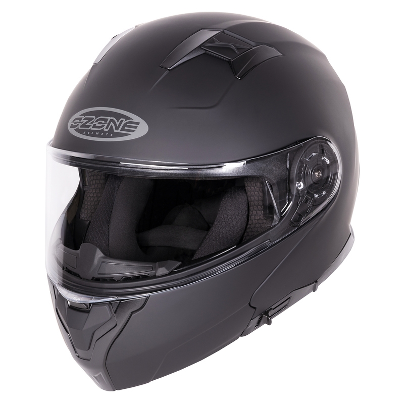 Ozone Flip Up Motorradhelm Storm Schwarz Matt