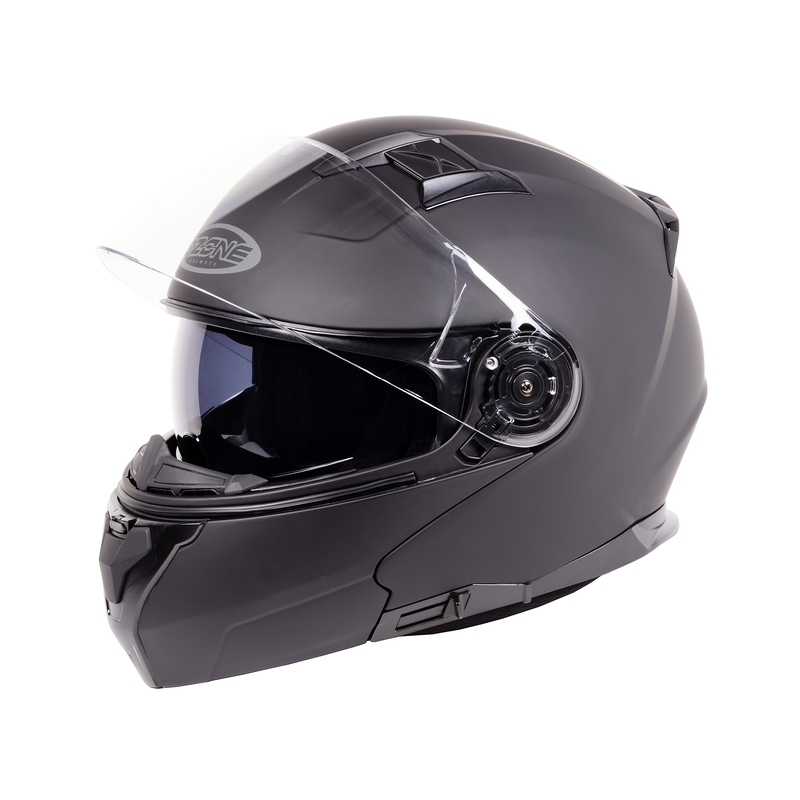 Ozone Flip Up Motorradhelm Storm Schwarz Matt