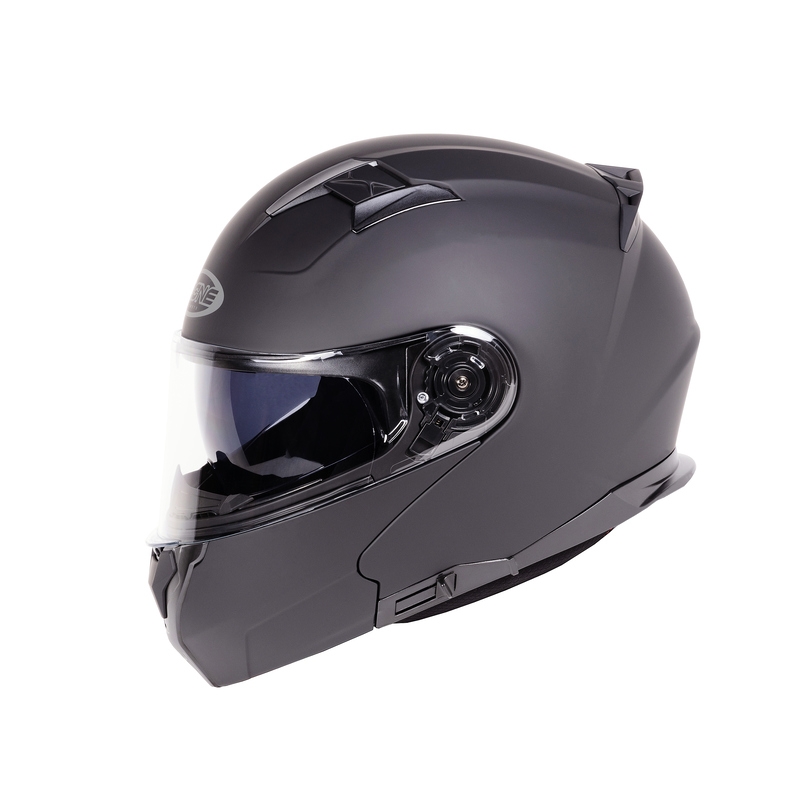 Ozone Flip Up Motorradhelm Storm Schwarz Matt