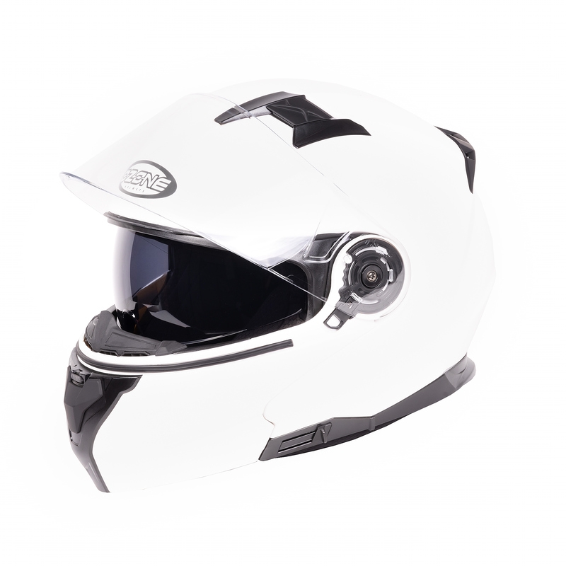 Ozone Flip Up Motorradhelm Storm Weiß Glanz Ausverkauf
