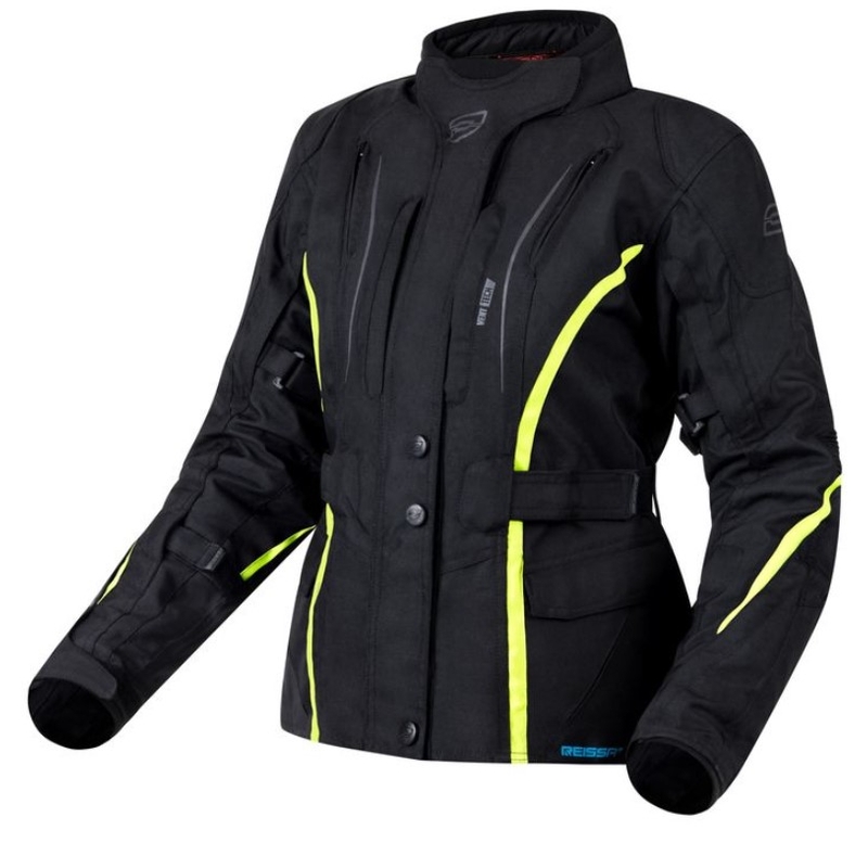Ozone Sahara Schwarz-Fluo Gelbe Motorradjacke für Frauen Ausverkauf