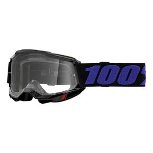 Motocrossbrille 100% ACCURI 2 Moore blau-schwarz (klares Plexiglas)
