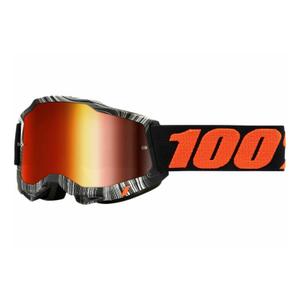 Motocrossbrille 100% ACCURI 2 Geospace orange-schwarz (rotes Plexiglas)