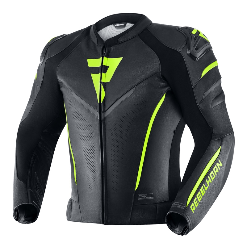 Rebelhorn Fighter schwarz-fluorgelbe Motorradjacke Ausverkauf