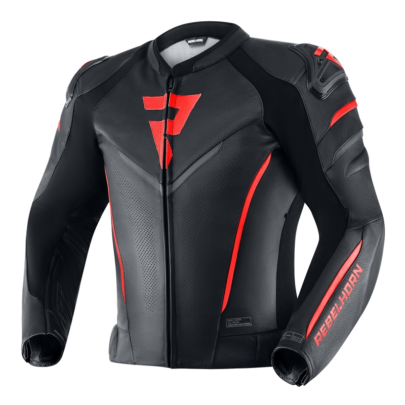 Rebelhorn Fighter Schwarz und Rot Motorradjacke Ausverkauf