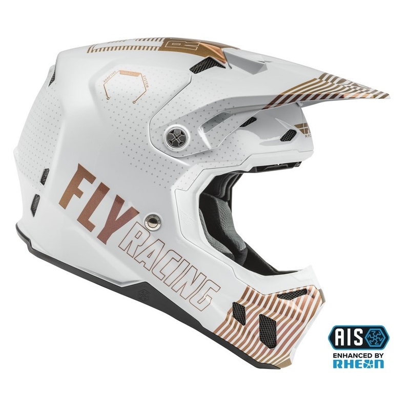Motocross Helm FLY Racing Formula CC Primary weiß und kupfer