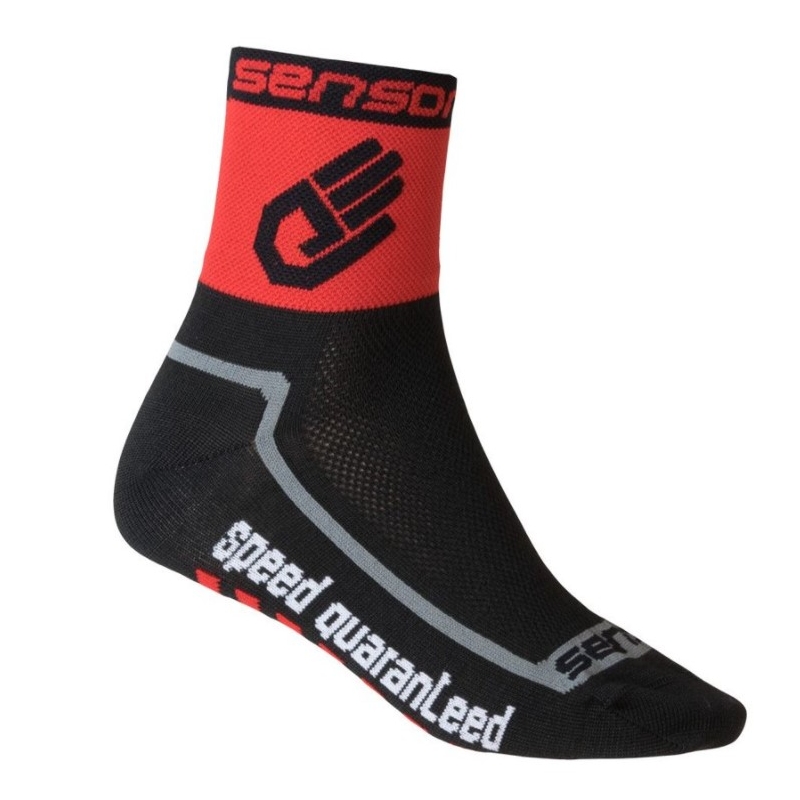 Sensor Race Lite Hand Socken Schwarz-Rot Ausverkauf