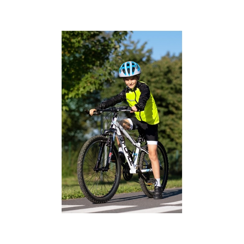 Kinder Fahrradjacke FORCE Windpro fluo gelb-schwarz Ausverkauf