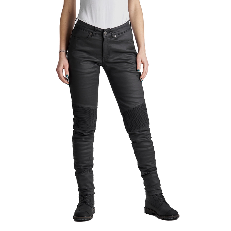 Damen Motorradjeans PANDO MOTO Kusari Kev schwarz Ausverkauf