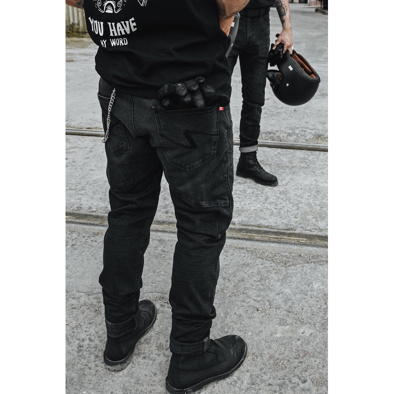 Motorradjeans PANDO MOTO Boss Dyn schwarz Ausverkauf