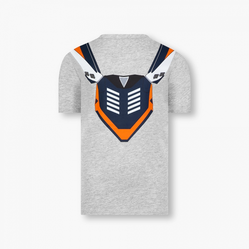 Kinder-T-Shirt KTM Rock Solid Red Bull grau Ausverkauf